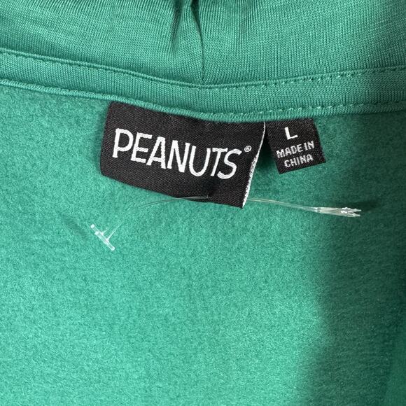 Peanuts Snoopy NEW Sweatshirt Hoodie Jacket Women Large Full Zip Green Football - Picture 9 of 10